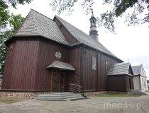 Skomlin. Kościół pw. śś. Filipa i Jakuba.
Kościół typu wieluńskiego. Widok. (fot. Renata Leśniak-Kordzińska)