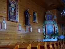 Stary Ochędzyn (Ochędzyn). Drewniany kości&oacute;ł rzymsko-katolicki  p.w. św. Anny, XV/XVI, XIX w. Wnętrze świątyni (fot. Piotr Solle)