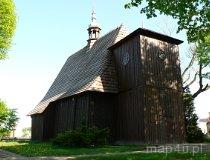 Kadłub. Kościół pw. św. Andrzeja z XVI w., drewniany.
Kościół typu wieluńskiego. (fot. Renata Leśniak-Kordzińska)