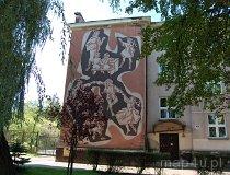 Częstochowa. Sgraffito na budynku szkoły (fot. Ewelina Ignaszak-Stolarska)
