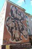 Częstochowa. Sgraffito na budynku szkoły (fot. Ewelina Ignaszak-Stolarska)