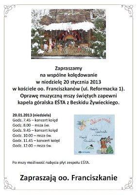 Wspólne kolędowanie góralskie w kościele oo. Franciszkanów